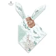 MimiNu - Jucarie textila senzoriala, Moale, Cu doua fete, 30 x 30 cm, Din tesatura minky si bumbac, Materiale certificate Oeko Tex Standard 100, Minky Lulu Natural BYN6426972020213