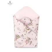 MimiNu - Paturica de infasat cu doua fete, Cu multiple utilizari, Cu inchidere arici velcro, Dimensiune 75x75 cm, Din bumbac certificat Oeko Tex Standard 100, Design, Little Ballerina Pink BYN6426972020527