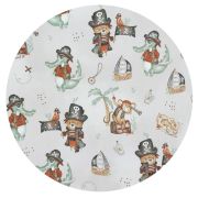 MimiNu - Paturica moale cu doua fete, Dimensiune 75x100 cm, Din bumbac certificat Oeko Tex Standard 100, Design, Pirates Natural BYN6426972020800