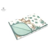 MimiNu - Paturica moale cu doua fete, Dimensiune 75x100 cm, Din bumbac certificat Oeko Tex Standard 100, Sweet Deer Mint BYN6426972020862