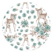 MimiNu - Paturica moale cu doua fete, Dimensiune 75x100 cm, Din bumbac certificat Oeko Tex Standard 100, Sweet Deer Mint BYN6426972020862