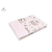 MimiNu - Paturica pufoasa cu doua fete, Dimensiune 75x100 cm, Din tesatura de catifea si bumbac, Materiale certificate Oeko Tex Standard 100, Design, Little Ballerina Pink BYN6426972020619