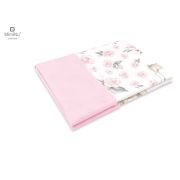 MimiNu - Paturica pufoasa cu doua fete, Dimensiune 75x100 cm, Din tesatura de catifea si bumbac, Materiale certificate Oeko Tex Standard 100, Sweet Deer Pink BYN6426972020626