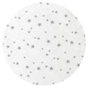 MimiNu - Paturica pufoasa cu doua fete, Dimensiune 75x100 cm, Din tesatura minky si bumbac, Materiale certificate Oeko Tex Standard 100, Mini Gray Stars BYN6426972020756