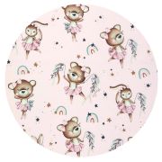 MimiNu - Prosop mare cu gluga, Dimensiune 100x100 cm, Din bumbac si thermo fleece, Materiale certificate Oeko Tex Standard 100, Design, Little Ballerina Pink BYN6426972022187
