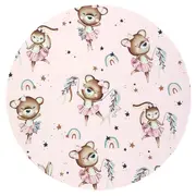 MimiNu - Prosop mare cu gluga, Dimensiune 100x100 cm, Din bumbac si thermo fleece, Materiale certificate Oeko Tex Standard 100, Design, Little Ballerina Pink BYN6426972022187