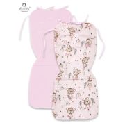 MimiNu - Salteluta pentru carucior, Reversibila, Cu doua fete, Din catifea matlasata si bumbac, Materiale certificate Oeko Tex Standard 100, Dimensiune 78 x 34 cm, Minky Little Ballerina Pink BYN6426972021326