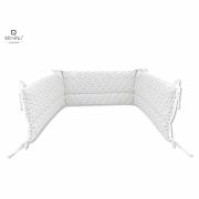 MimiNu - Set lenjerie patut 5 piese, Cu pilota si perna, Din bumbac certificat Oeko Tex Standard 100, Pentru patut 120x60 cm, Mini Gray Stars BYN6426972019989