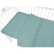 MimiNu - Set lenjerie patut 5 piese, Cu volanase, Cu pilota si perna, Din bumbac certificat Oeko Tex Standard 100, Pentru patut 120x60 cm, Colectia Royal, Nepal Green BYN6426972019996