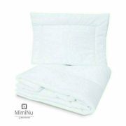 MimiNu - Set lenjerie patut 5 piese, Cu volanase, Cu pilota si perna, Din bumbac certificat Oeko Tex Standard 100, Pentru patut 120x60 cm, Colectia Royal, Nepal Green BYN6426972019996