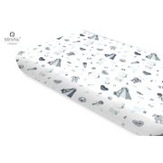 Miminu - Cearceaf cu elastic, Din bumbac certificat Oeko Tex Standard 100, Pentru pat 160x80 cm, Baby Shower Blue BYN6426972022033