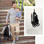 Joie - carucior pentru copii ultracompact  3 in 1 parcel oyster / i-snug shale ( carucior parcel oyster + landou ramble xl oyster + scoica auto i-snug cu tetiera reglabila, nastere - 75 cm, shale)  bbba1219peoys000set