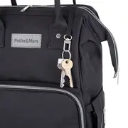 Petite&Mars - Rucsac pentru mamici, Cu 11 compartimente, Cu buzunare termice, Saltea de infasat inclusa, 30 x 42 x 15 cm, Jack, Black BYN507906