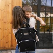 Petite&Mars - Rucsac pentru mamici, Cu 11 compartimente, Cu buzunare termice, Saltea de infasat inclusa, 30 x 42 x 15 cm, Jack, Black BYN507906