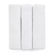 Petite&Mars - Set 3 scutece din muselina de bambus Moussy Total White, Hipoalergenice, 68 x 68 cm, Certificate Oeko Tex Standard 100, Alb BYN415833