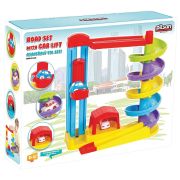 Pista de masini pilsan road set with car lift galben cu 2 masinute hubpl-07-668-ye