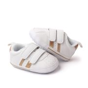 Adidasi albi cu dungi laterale aurii MDBL2311-2-sa27