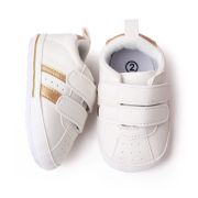 Adidasi albi cu dungi laterale aurii MDBL2311-2-sa27
