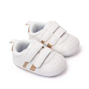 Adidasi albi cu dungi laterale aurii MDBL2311-2-sa27