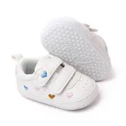 Adidasi albi cu inimioare colorate brodate (marime disponibila: 6-9 luni (marimea 19 incaltaminte)) mdbl2312-1-sa26.6-9 luni (marimea 19 incaltaminte)