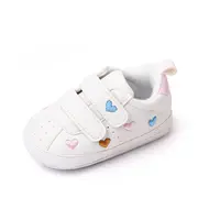 Adidasi albi cu inimioare colorate brodate (marime disponibila: 6-9 luni (marimea 19 incaltaminte)) mdbl2312-1-sa26.6-9 luni (marimea 19 incaltaminte)