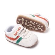 Adidasi albi cu dungi colorate - Sports MDBL2353-1-sa3