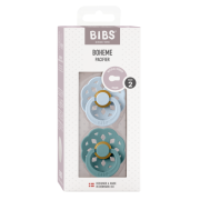 Bibs - set 2 suzete boheme latex, tetina rotunda, 6 luni +-baby blue/island sea bbb240130