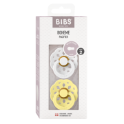Bibs - set 2 suzete boheme latex, tetina rotunda, 6 luni +-white/sunshine bbb240121