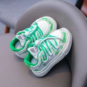 Adidasi albi cu verde in degrade MD643-2-sa49