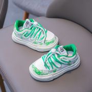 Adidasi albi cu verde in degrade MD643-2-sa49