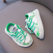 Adidasi albi cu verde in degrade MD643-2-sa49