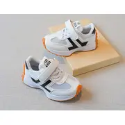 Adidasi albi pentru copii, cu insertii negre MDYY-H02-2-sa42