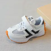 Adidasi albi pentru copii, cu insertii negre MDYY-H02-2-sa42