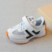 Adidasi albi pentru copii, cu insertii negre MDYY-H02-2-sa42