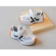 Adidasi albi pentru copii, cu insertii negre MDYY-H02-2-sa42