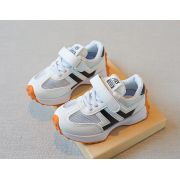 Adidasi albi pentru copii, cu insertii negre MDYY-H02-2-sa42