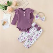 Compleu pentru fetite cu body lila - sunny (marime disponibila: 3-6 luni (marimea 18 incaltaminte)) md573-2-de.3-6 luni (marimea 18 incaltaminte)
