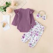 Compleu pentru fetite cu body lila - sunny (marime disponibila: 3-6 luni (marimea 18 incaltaminte)) md573-2-de.3-6 luni (marimea 18 incaltaminte)