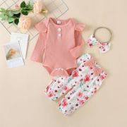Compleu pentru fetite cu body roz somon - Sunny MB573-1-DE