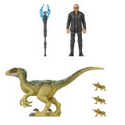 JURASSIC WORLD DOMINION SET 2 FIGURINE DR. IAN MALCOLM SI VELOCIRAPTOR VIVMTHDX46_HGP77