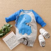 Salopeta gri - blue dino (marime disponibila: 0-3 luni) li521-22.0-3 luni