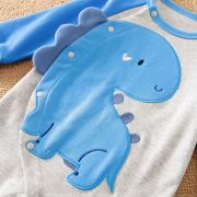 Salopeta gri - blue dino (marime disponibila: 0-3 luni) li521-22.0-3 luni