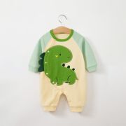 Salopeta ivoire - green dino (marime disponibila: 6-9 luni (marimea 19 incaltaminte)) am521-4.6-9 luni (marimea 19 incaltaminte)