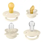Bibs - set 4 suzete try-it collection 0 luni +-ivory bbb91340