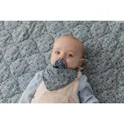 Bibs x liberty - set 2 suzete colour eloise latex, tetina rotunda, 0 luni+-ivory/sage bbb11011103