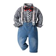 Costum cu blugi si camasuta neagra in carouri MB537-4-de4