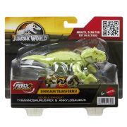 JURASSIC WORLD FIERCE CHANGERS DOUBLE DANGER DINOZAUR TRANSFORMABIL TYRANNOSAURUS REX SI ANKYLOSAURUS VERDE VIVMTHLP05_HLP08