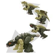 JURASSIC WORLD FIERCE CHANGERS DOUBLE DANGER DINOZAUR TRANSFORMABIL TYRANNOSAURUS REX SI ANKYLOSAURUS VERDE VIVMTHLP05_HLP08