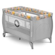 Lionelo - Patut pliant cu doua nivele, Stefi Plus, Cu intrare laterala cu fermoar, 2 roti, 120 x 60 cm, Conform cu standardul european de securitate EN 716, Roz/Galben BYNLO-STEFI_PLUS_PINK_YELLOW