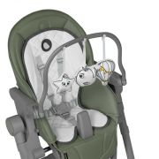 Lionelo - Scaun de masa multifunctional Cora Plus, Reglabil in 4 pozitii pe inaltime, Spatar reglabil in 3 pozitii, Cu bara de jucarii, Pliabil, Conform cu standardul european de securitate EN14988, Verde BYNLO-CORA _PLUS_GREEN_OLIVE